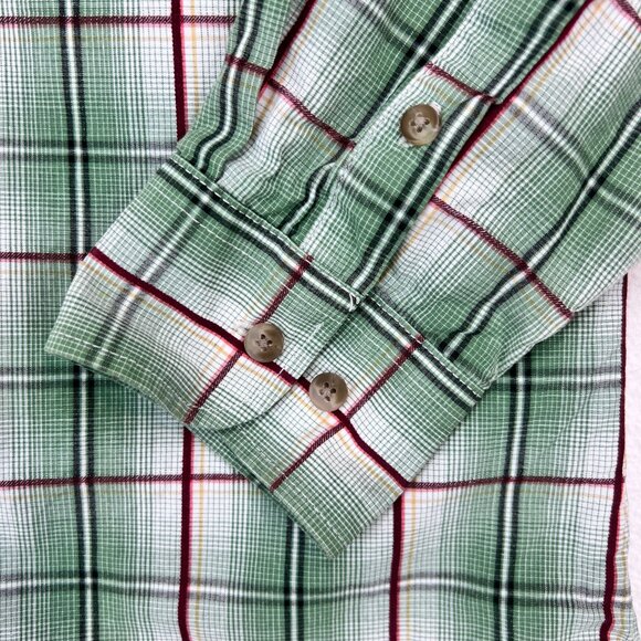Wrangler George Strait Button Down Boys Green/Red Long Sleeve Size XL - Picture 4 of 8